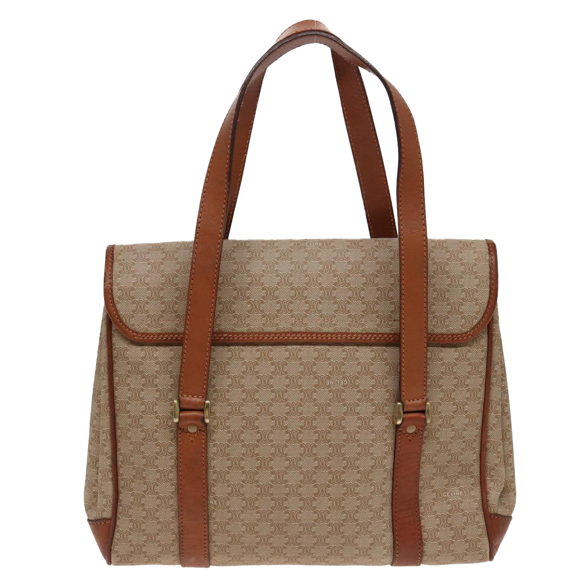 CELINE Macadam Canvas Hand Bag Beige Auth 81193 - 0