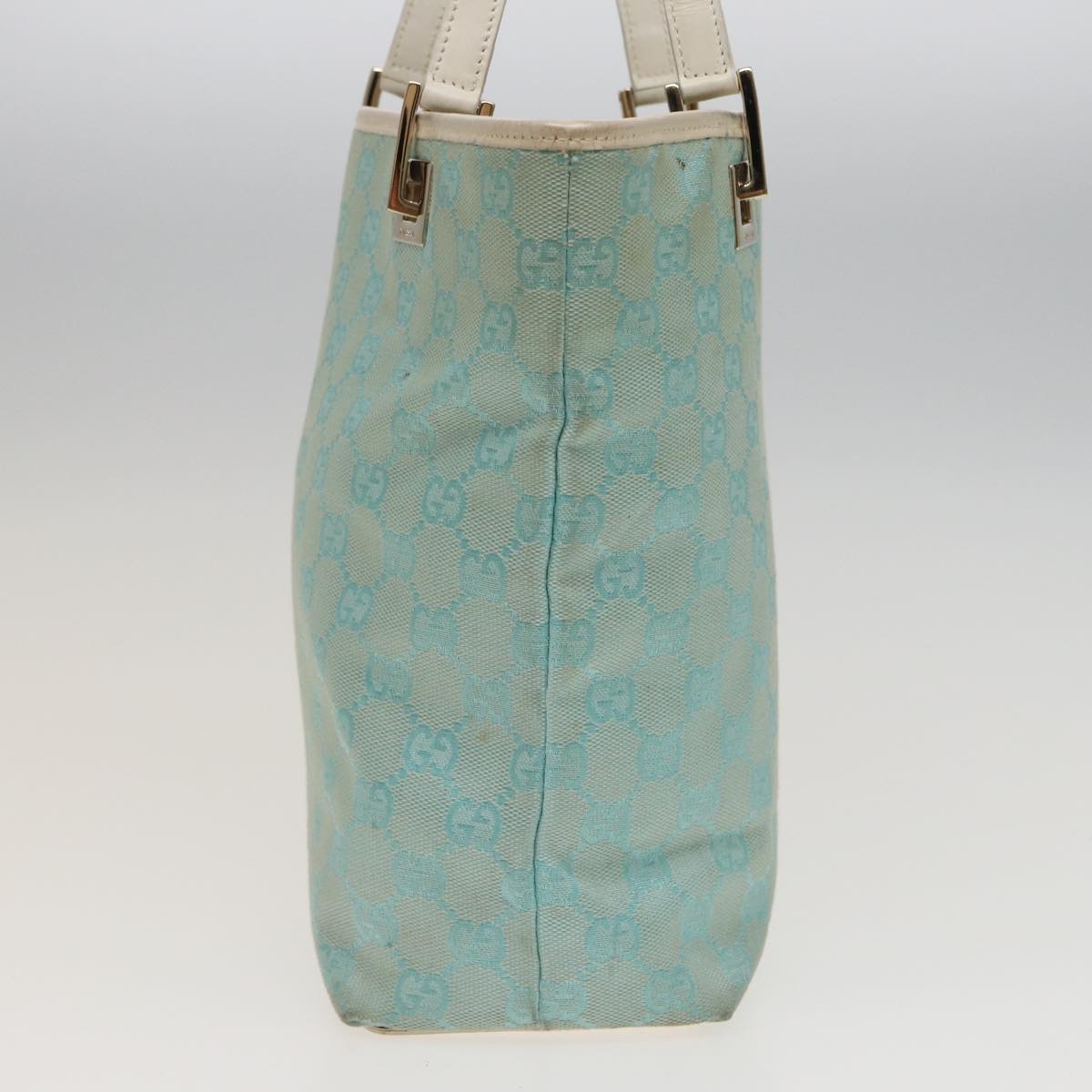 GUCCI GG Canvas Tote Bag Light Blue 002 1099 Auth 81207