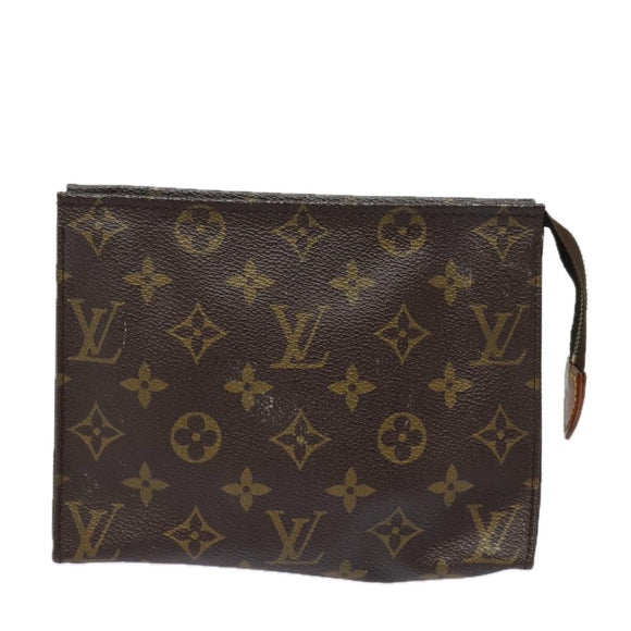 LOUIS VUITTON Monogram Poche Toilette 19 Pouch M47544 LV Auth 81211