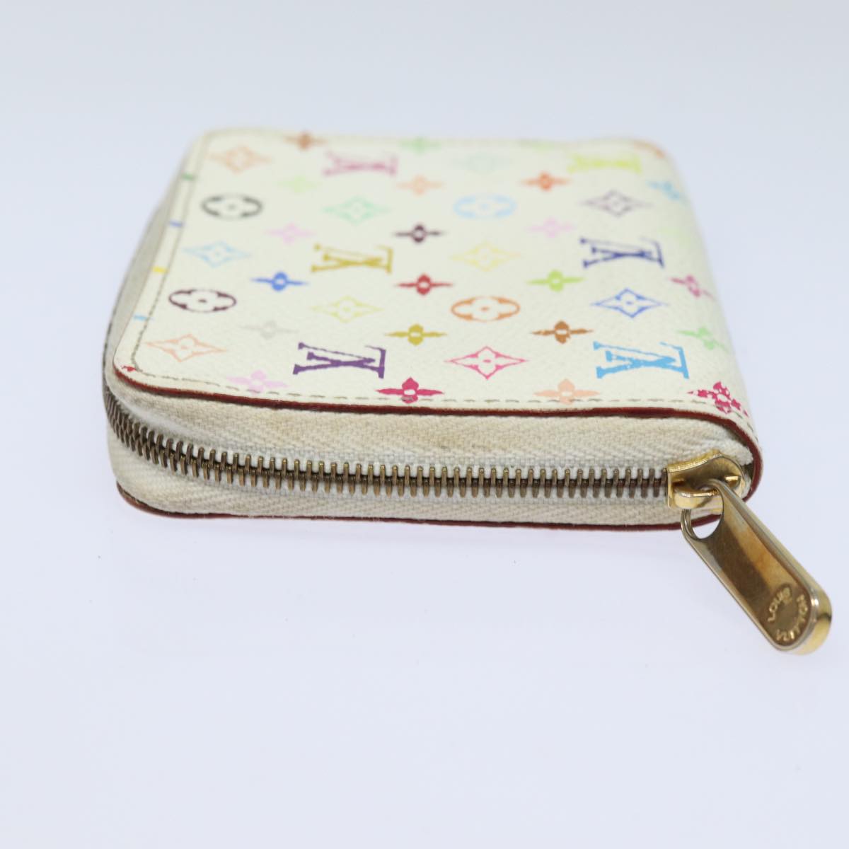 LOUIS VUITTON Monogram Multicolor Zippy Coin Purse White M93741 LV Auth 81226