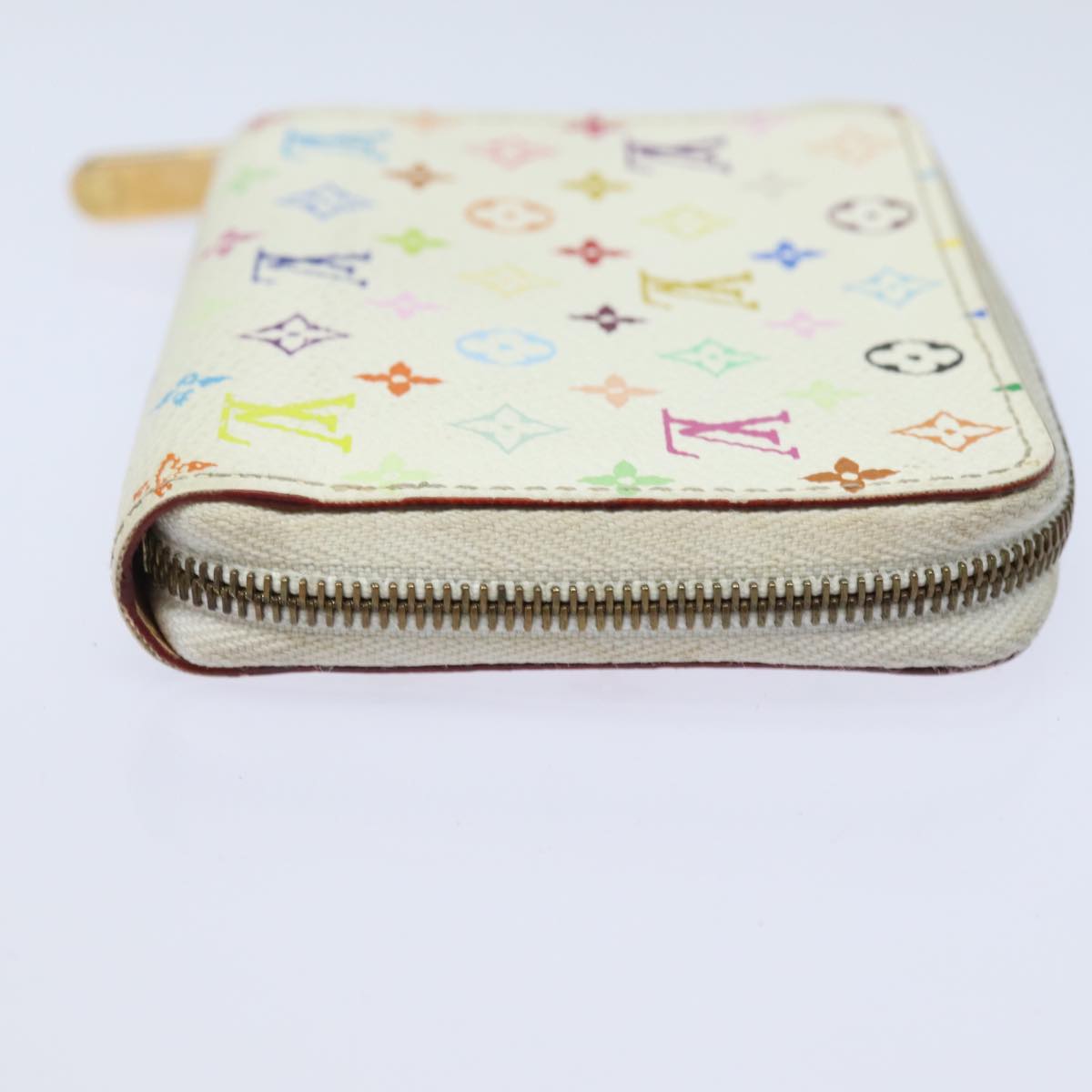 LOUIS VUITTON Monogram Multicolor Zippy Coin Purse White M93741 LV Auth 81226