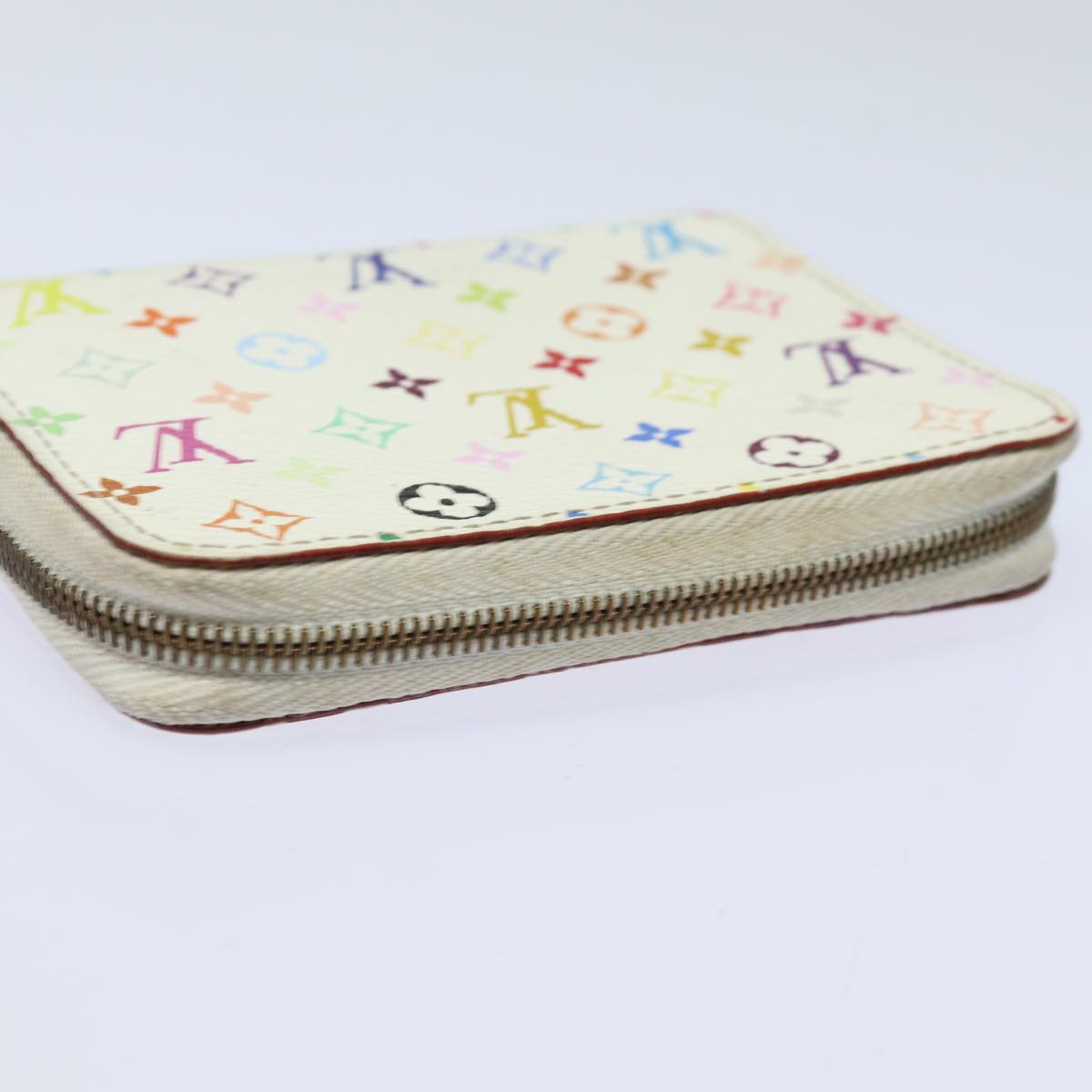 LOUIS VUITTON Monogram Multicolor Zippy Coin Purse White M93741 LV Auth 81226