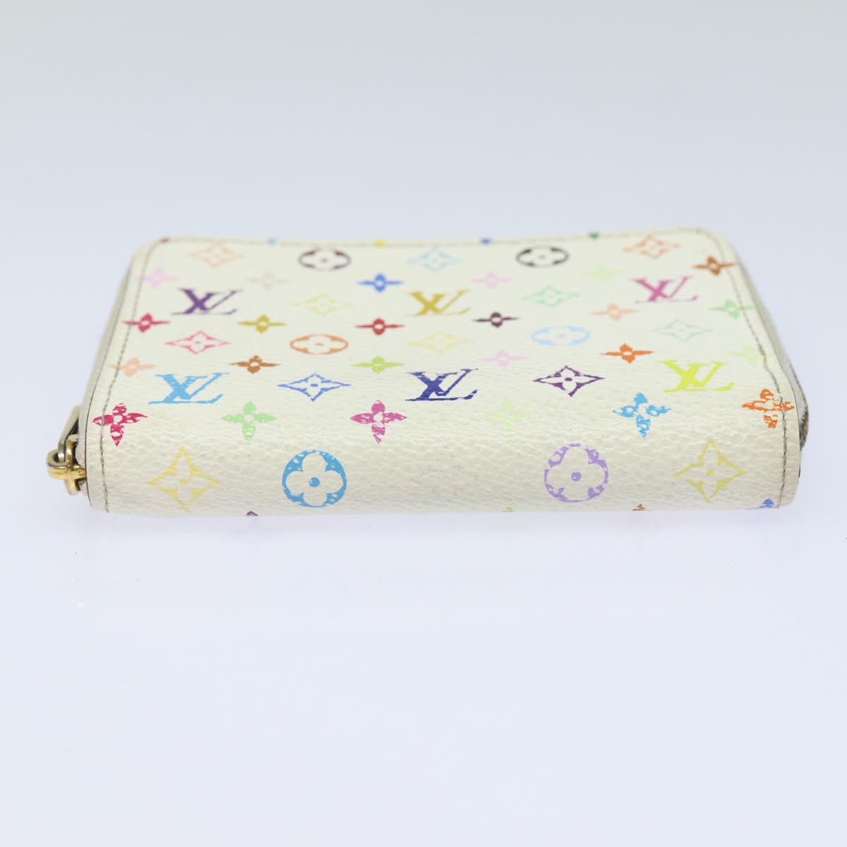 LOUIS VUITTON Monogram Multicolor Zippy Coin Purse White M93741 LV Auth 81226