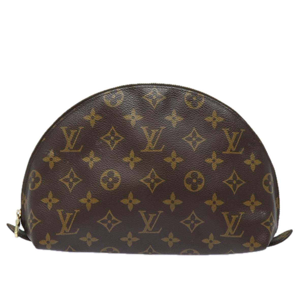 LOUIS VUITTON Monogram Trousse Demi Ronde Cosmetic Pouch M47520 LV Auth 81231