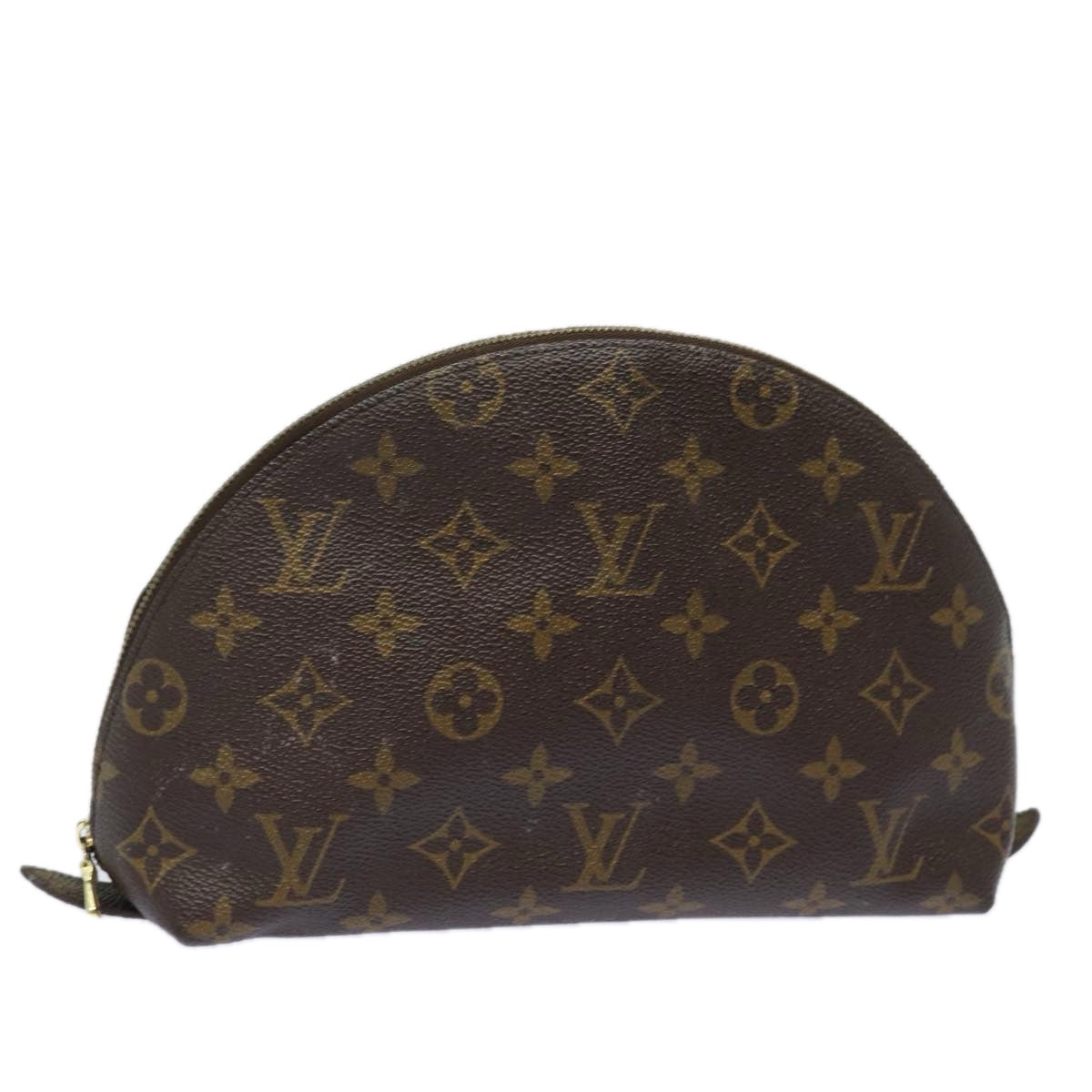 LOUIS VUITTON Monogram Trousse Demi Ronde Cosmetic Pouch M47520 LV Auth 81232