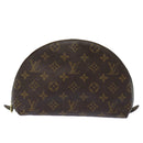 LOUIS VUITTON Monogram Trousse Demi Ronde Cosmetic Pouch M47520 LV Auth 81232-2