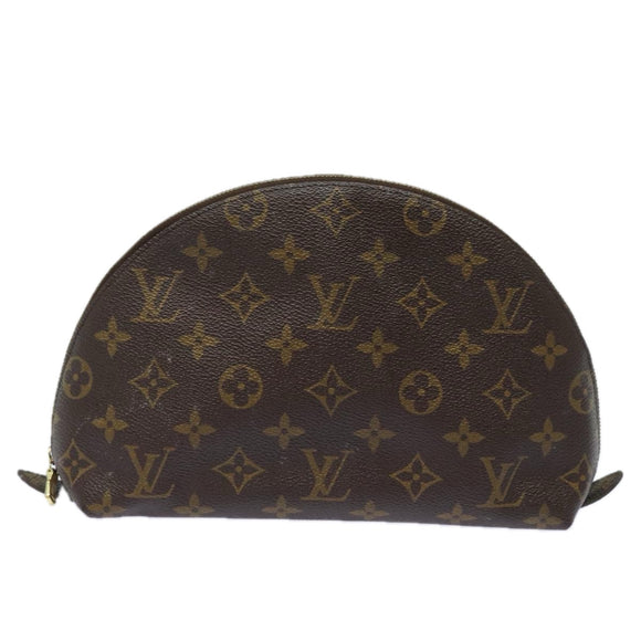 LOUIS VUITTON Monogram Trousse Demi Ronde Cosmetic Pouch M47520 LV Auth 81232