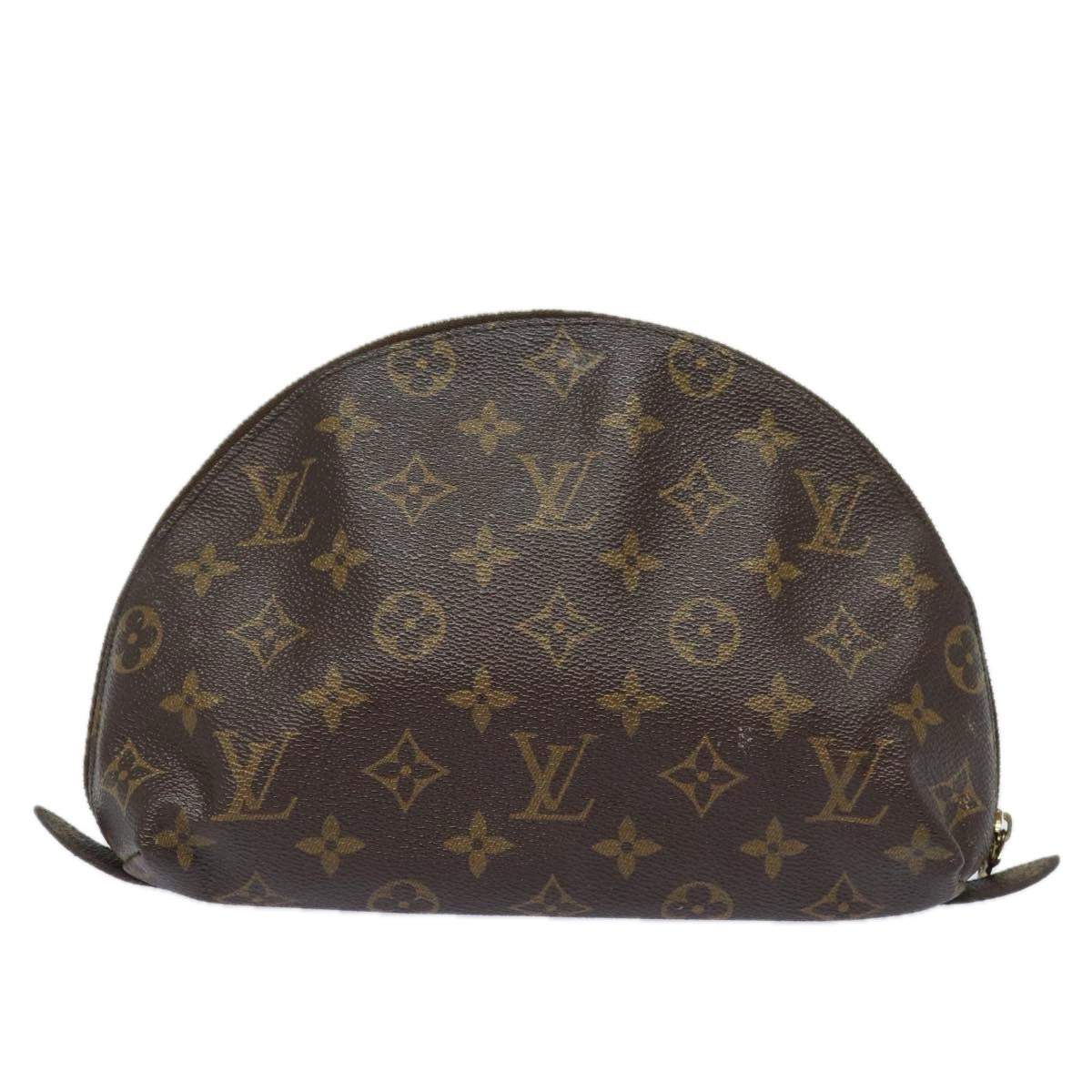 LOUIS VUITTON Monogram Trousse Demi Ronde Cosmetic Pouch M47520 LV Auth 81232