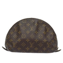 LOUIS VUITTON Monogram Trousse Demi Ronde Cosmetic Pouch M47520 LV Auth 81232-2