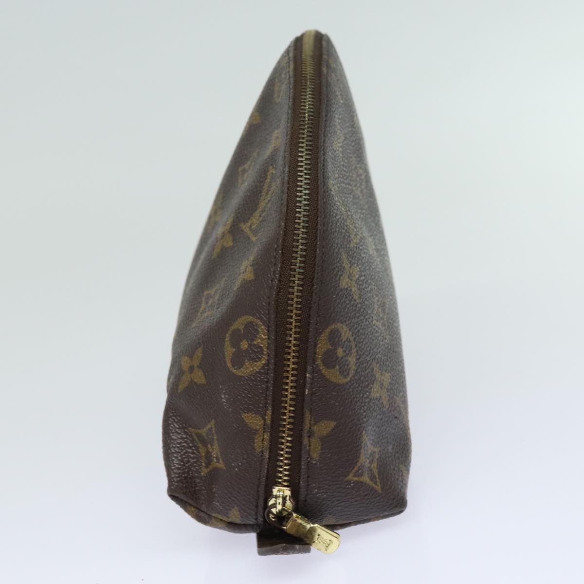 LOUIS VUITTON Monogram Trousse Demi Ronde Cosmetic Pouch M47520 LV Auth 81232