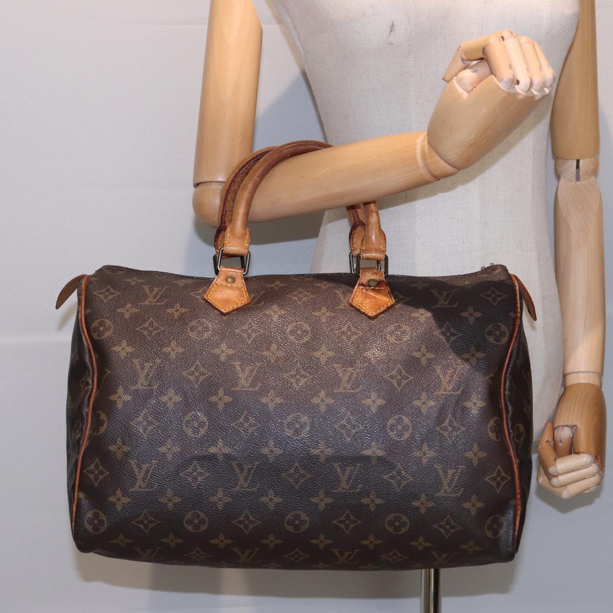 LOUIS VUITTON Monogram Speedy 35 Hand Bag M41524 LV Auth 81282