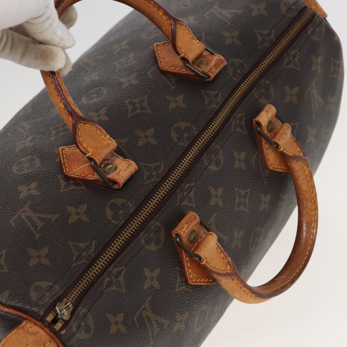 LOUIS VUITTON Monogram Speedy 35 Hand Bag M41524 LV Auth 81282