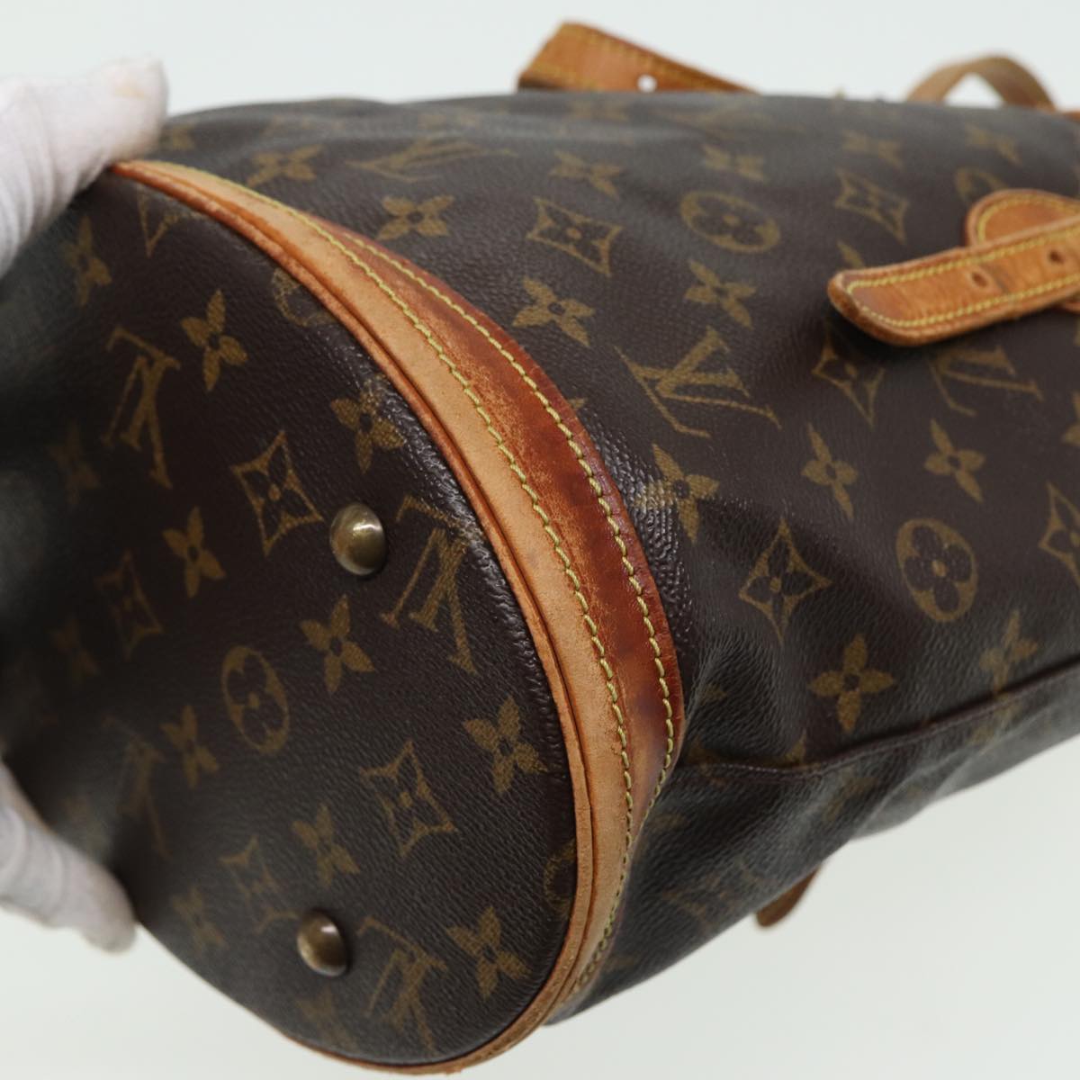 LOUIS VUITTON Monogram Bucket PM Shoulder Bag M42238 LV Auth 81290