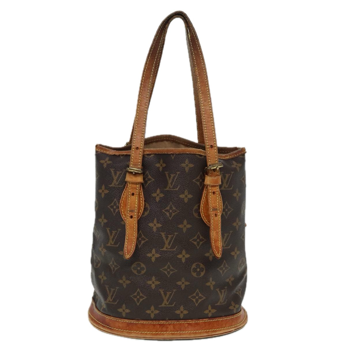 LOUIS VUITTON Monogram Bucket PM Shoulder Bag M42238 LV Auth 81290