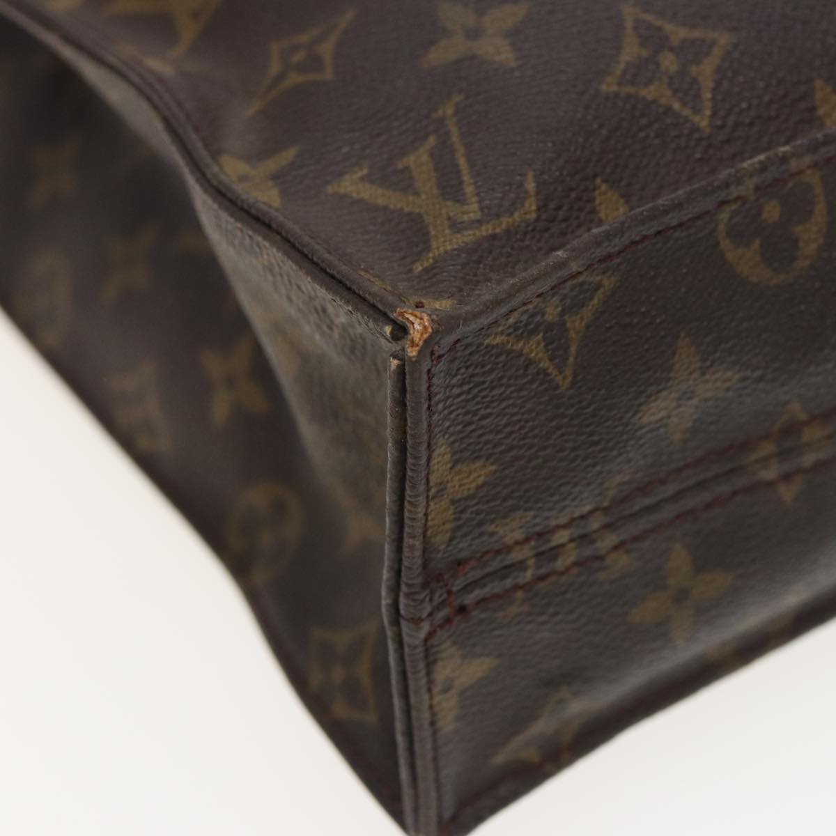 LOUIS VUITTON Monogram Sac Plat Hand Bag M51140 LV Auth 81294