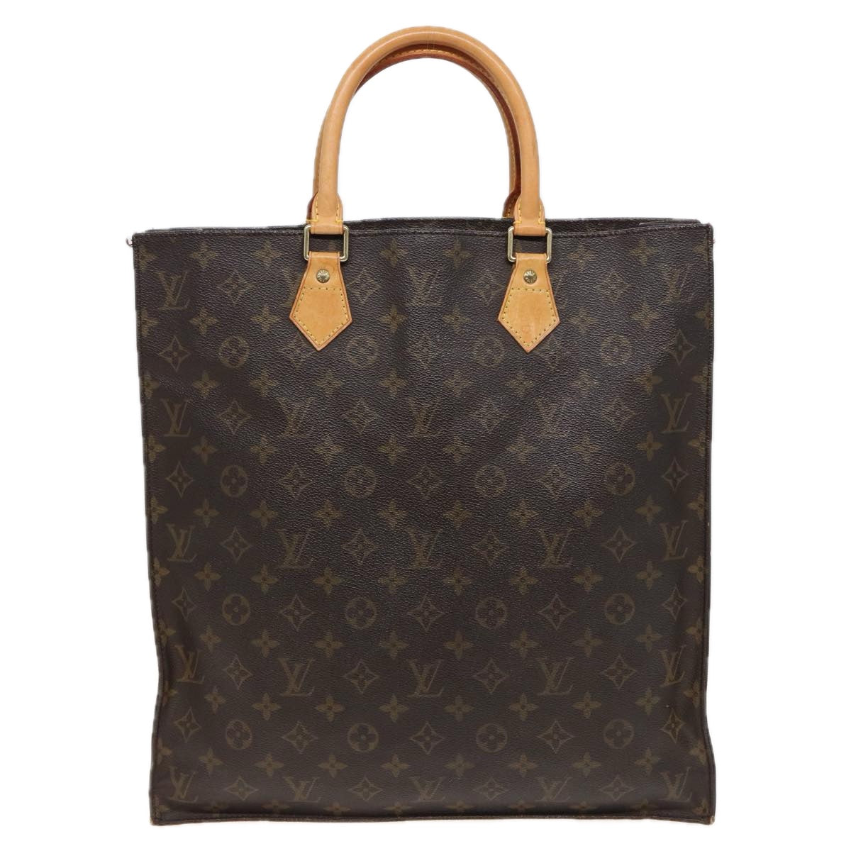 LOUIS VUITTON Monogram Sac Plat Hand Bag M51140 LV Auth 81294