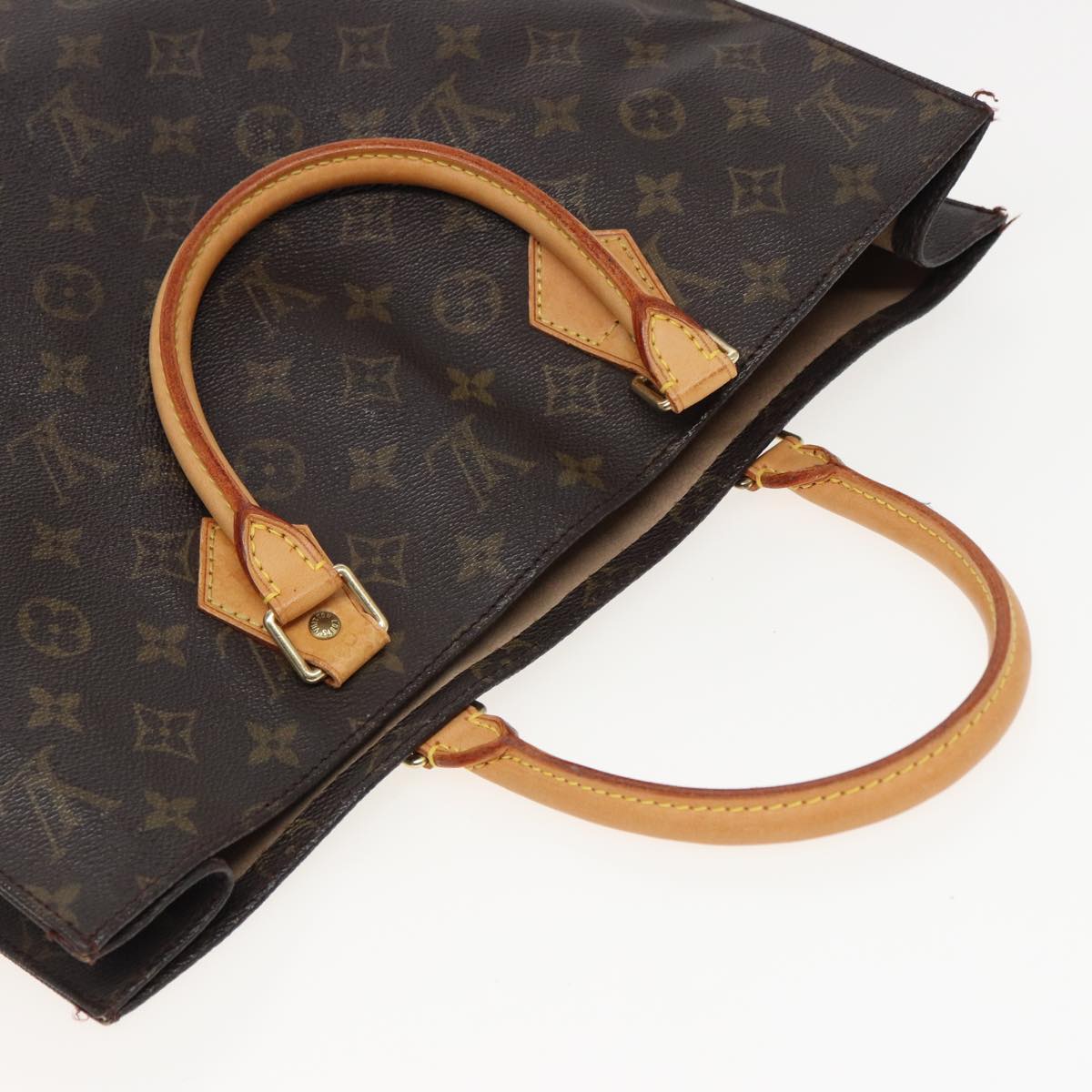 LOUIS VUITTON Monogram Sac Plat Hand Bag M51140 LV Auth 81294