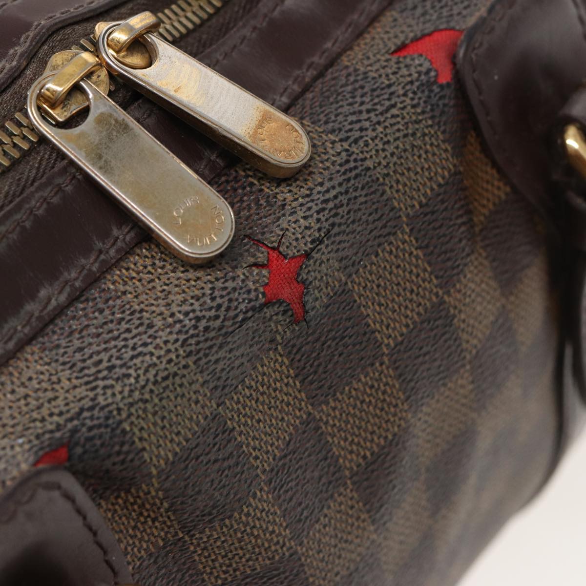 LOUIS VUITTON Damier Ebene Berkeley Hand Bag N52000 LV Auth 81302