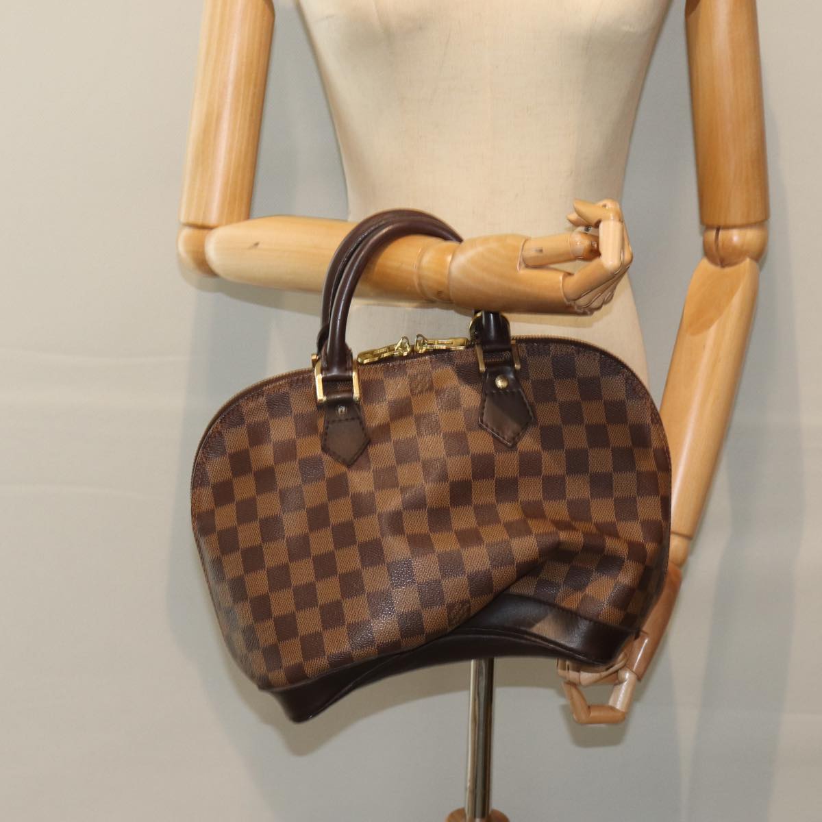 LOUIS VUITTON Damier Ebene Alma Hand Bag N51131 LV Auth 81303