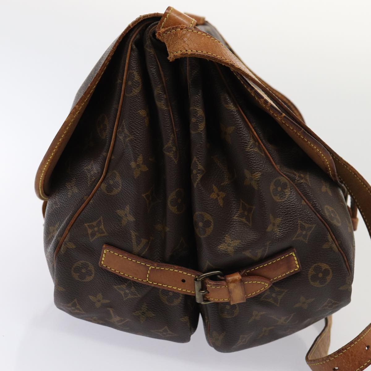 LOUIS VUITTON Monogram Saumur 35 Shoulder Bag M42254 LV Auth 81311