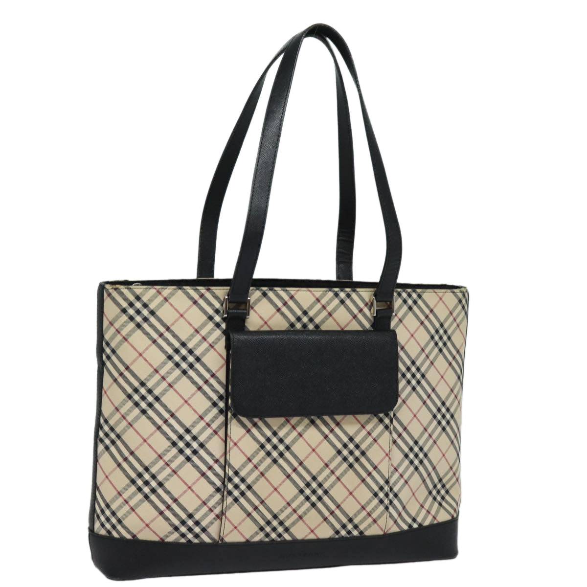 BURBERRY Nova Check Tote Bag Canvas Beige Auth 81323