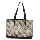 BURBERRY Nova Check Tote Bag Canvas Beige Auth 81323-2