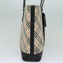 BURBERRY Nova Check Tote Bag Canvas Beige Auth 81323-3