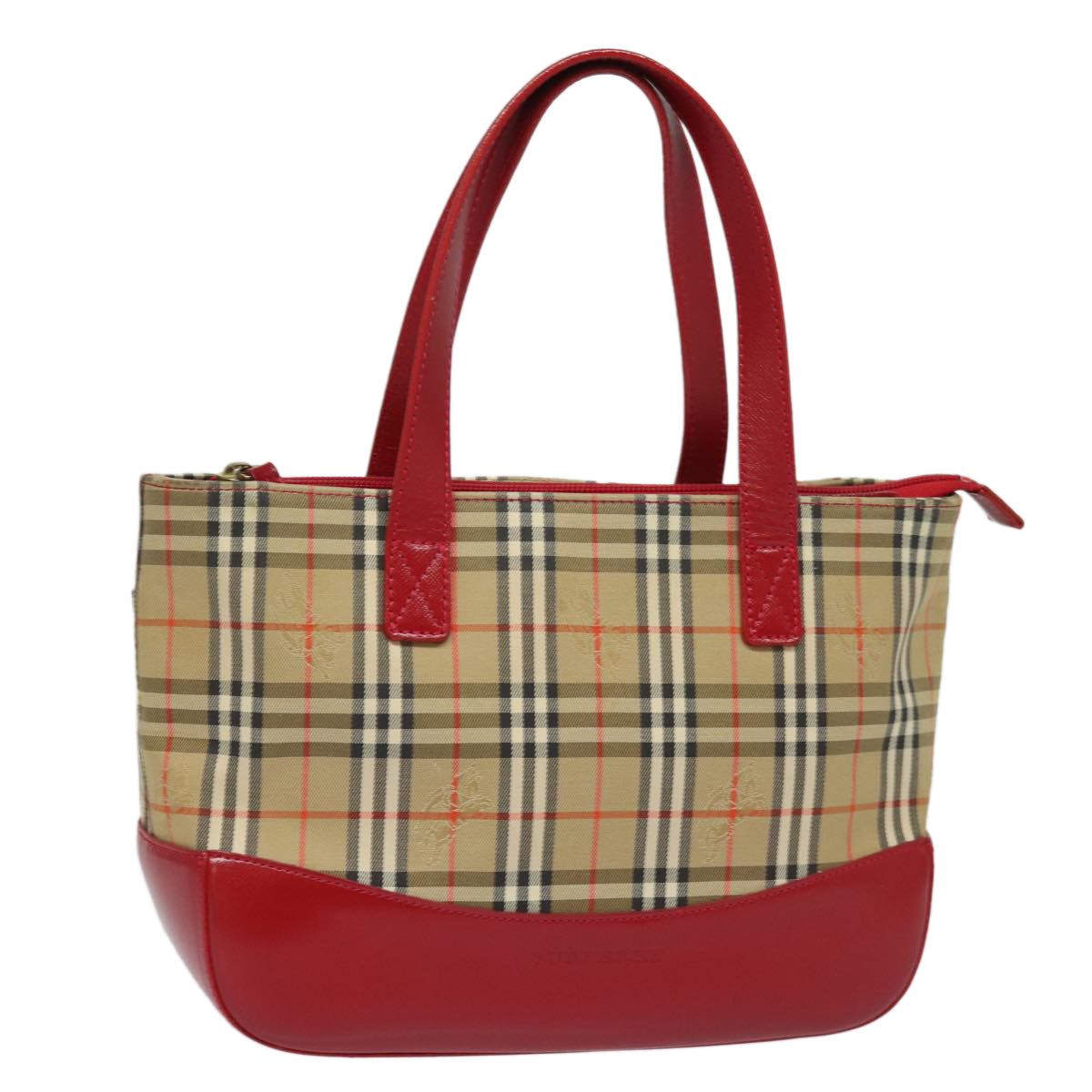 BURBERRY Nova Check Tote Bag Canvas Beige Auth 81324