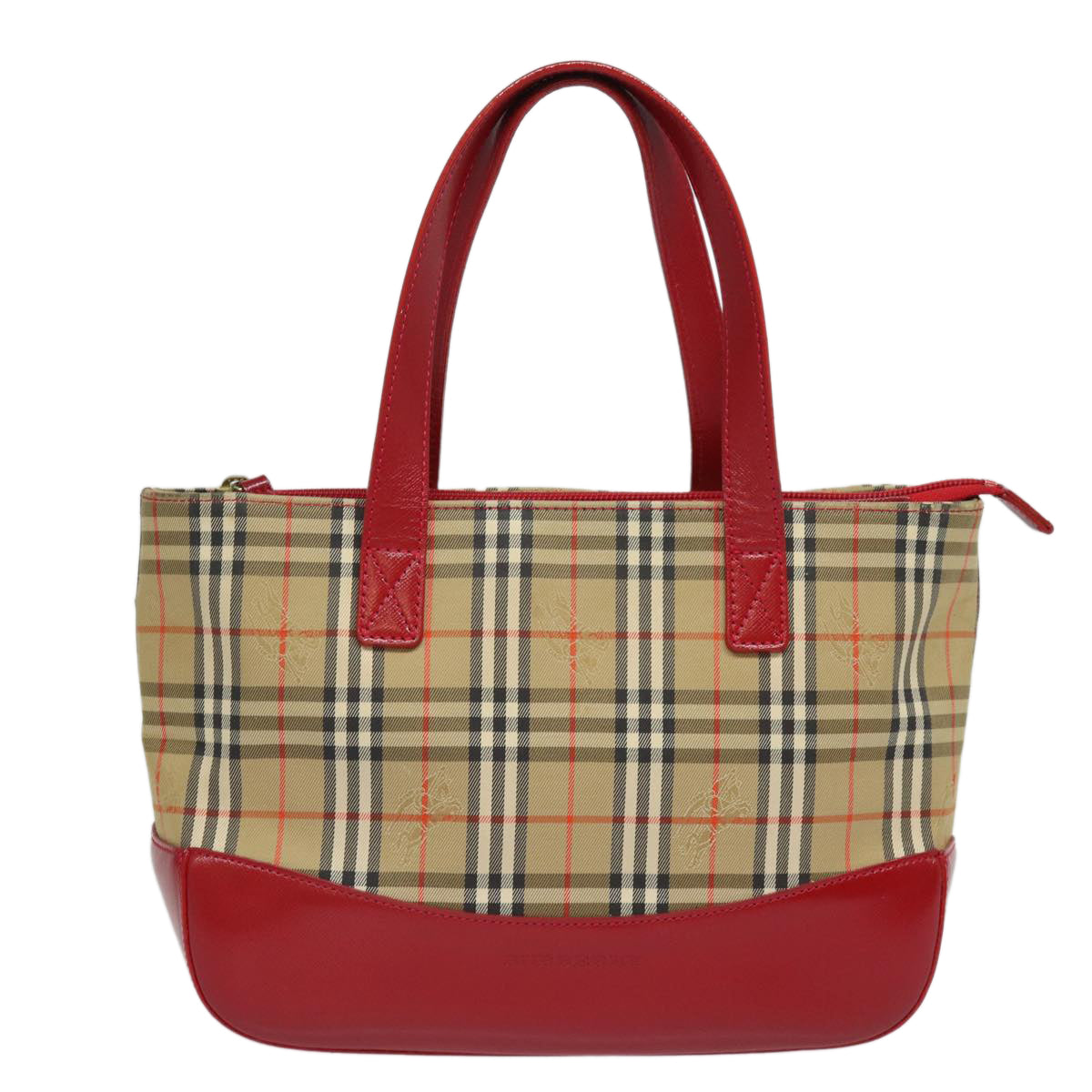 BURBERRY Nova Check Tote Bag Canvas Beige Auth 81324