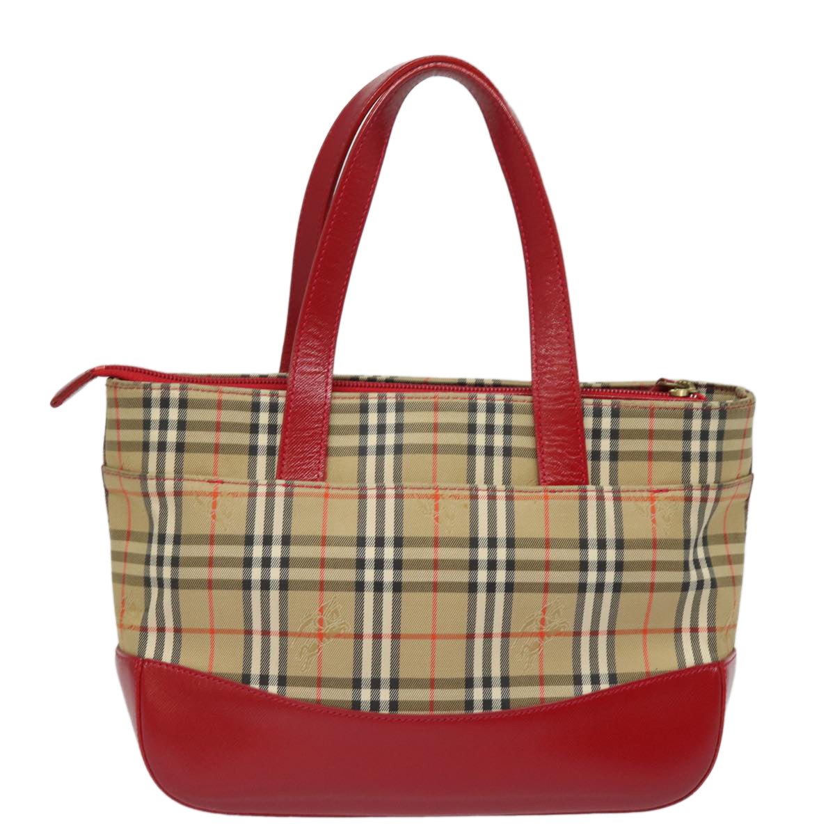 BURBERRY Nova Check Tote Bag Canvas Beige Auth 81324