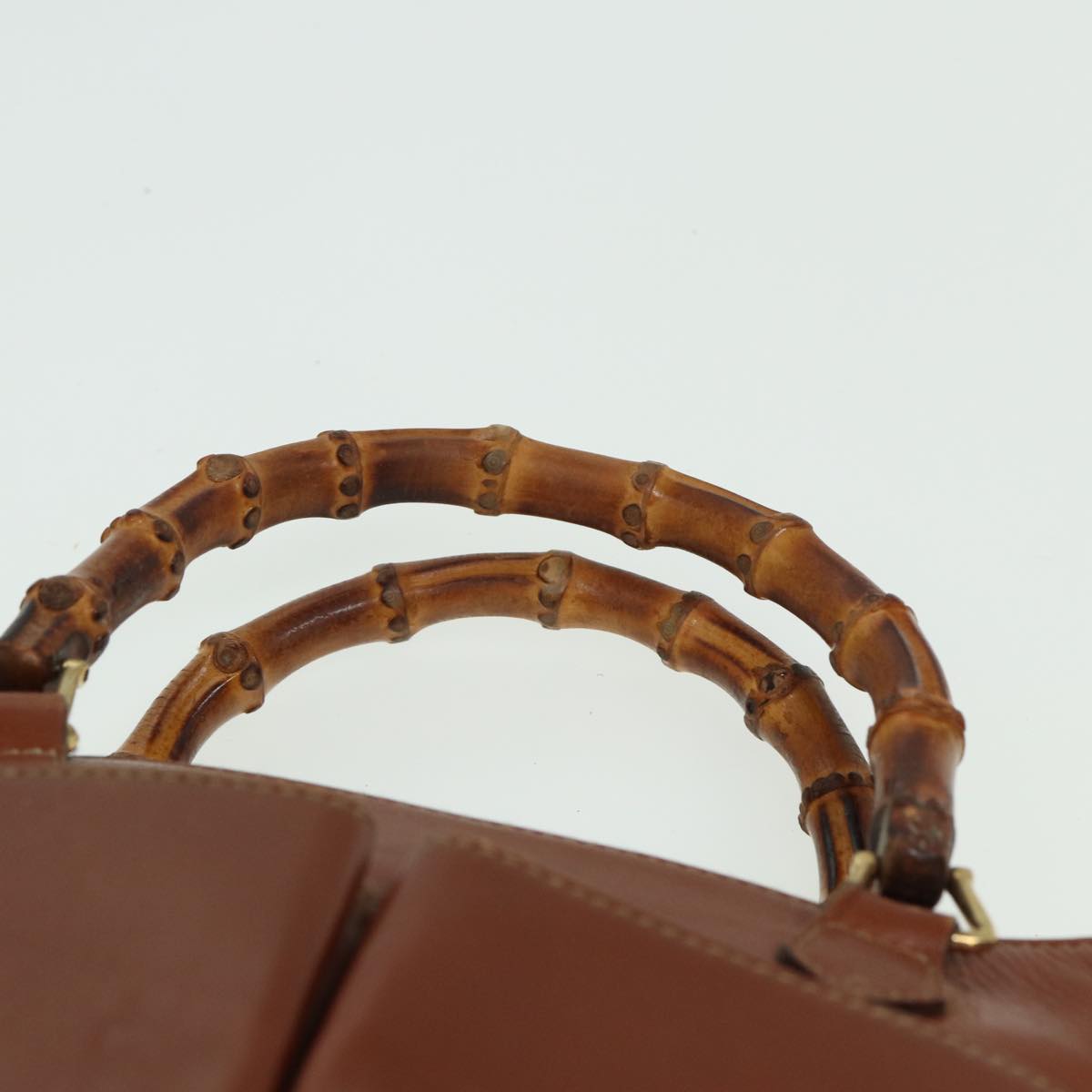 GUCCI Bamboo Hand Bag Leather Brown 000 122 0316 Auth 81328