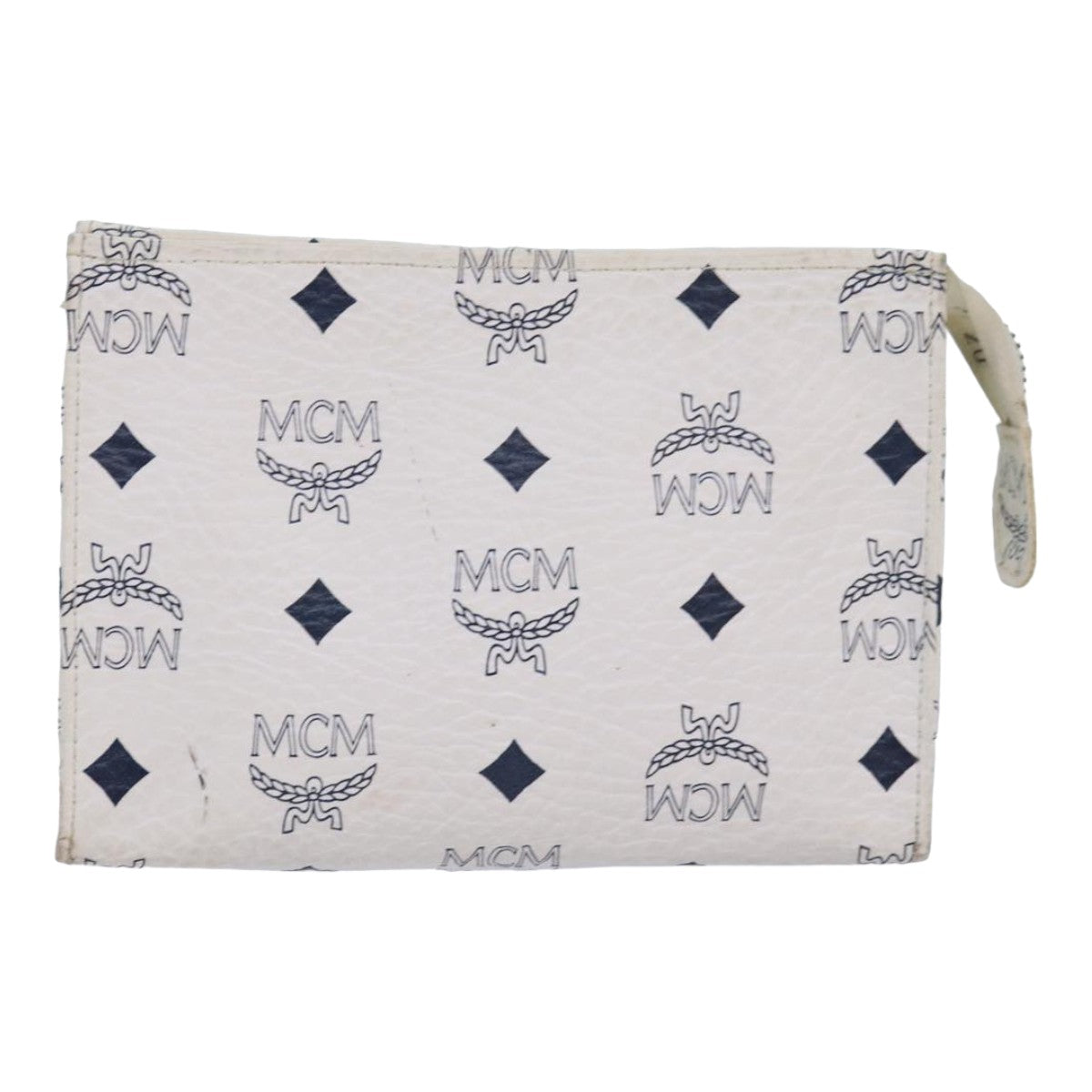 MCM Vicetos Logogram Pouch PVC White Auth 81347