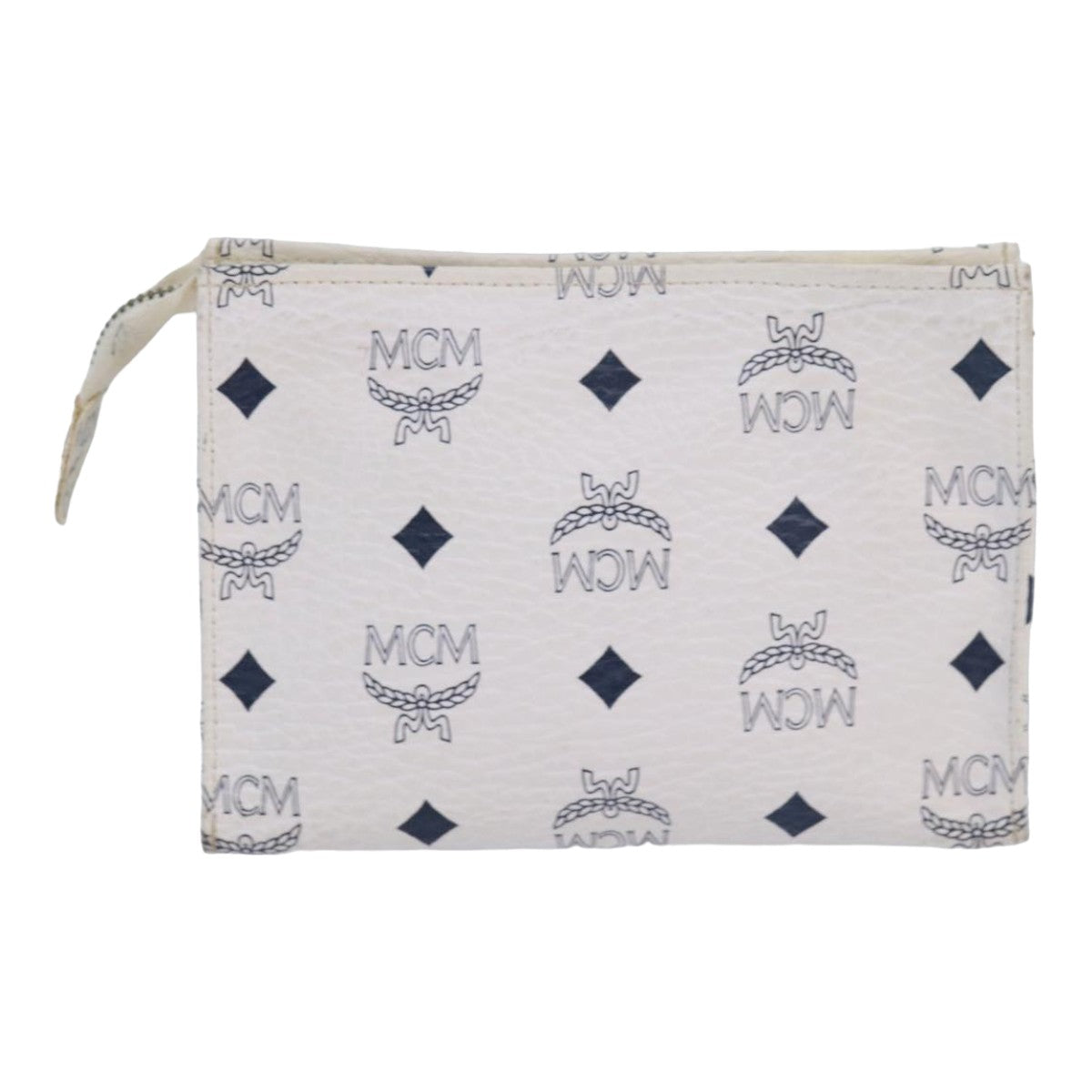 MCM Vicetos Logogram Pouch PVC White Auth 81347 - 0