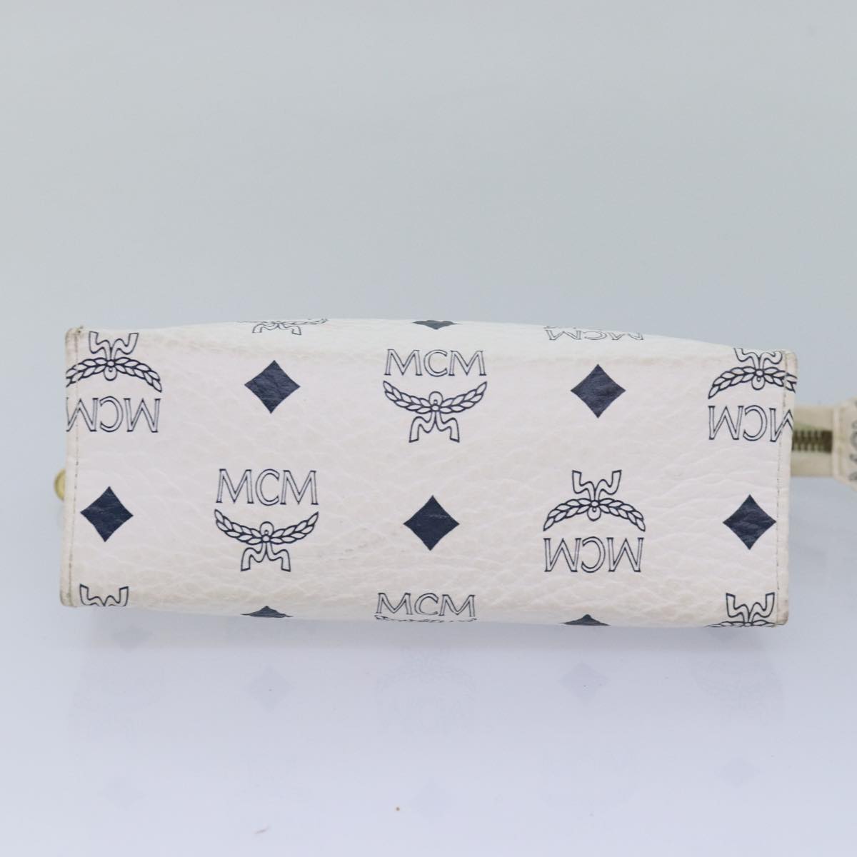 MCM Vicetos Logogram Pouch PVC White Auth 81347