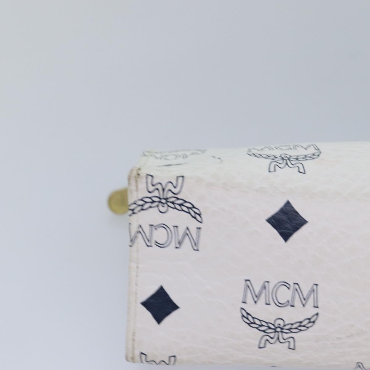 MCM Vicetos Logogram Pouch PVC White Auth 81347