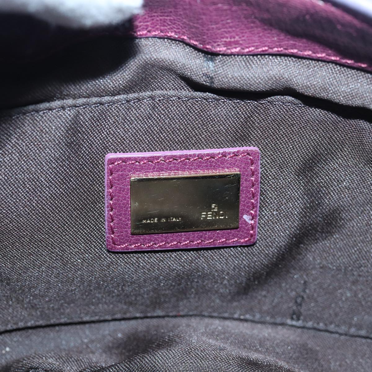 FENDI Zucca Canvas Shoulder Bag Purple Auth 81351