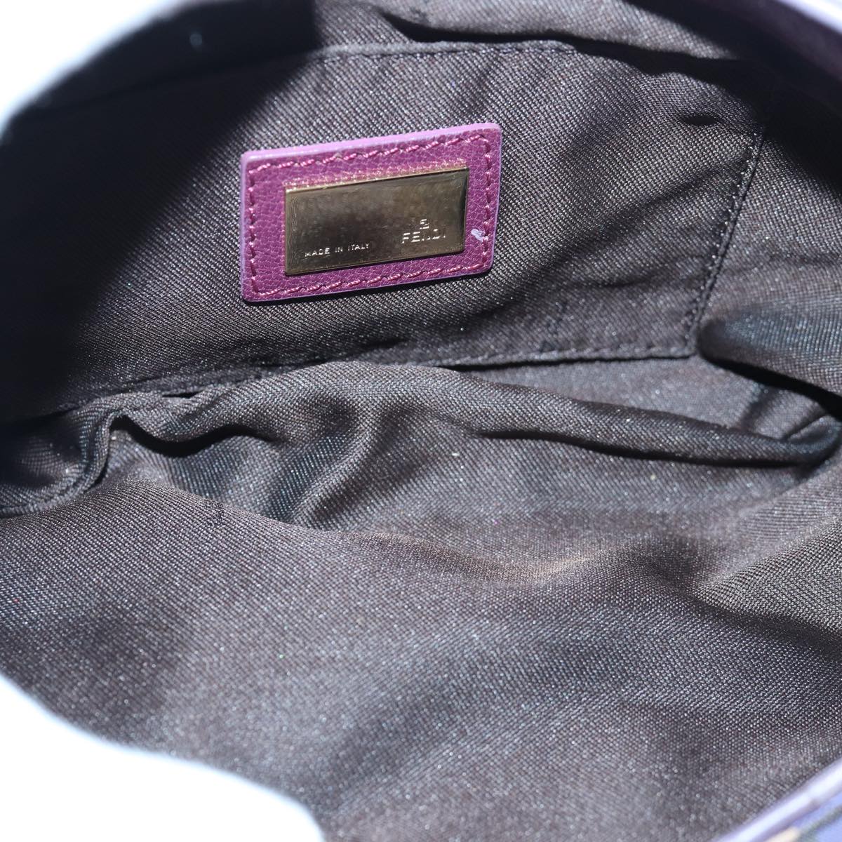 FENDI Zucca Canvas Shoulder Bag Purple Auth 81351