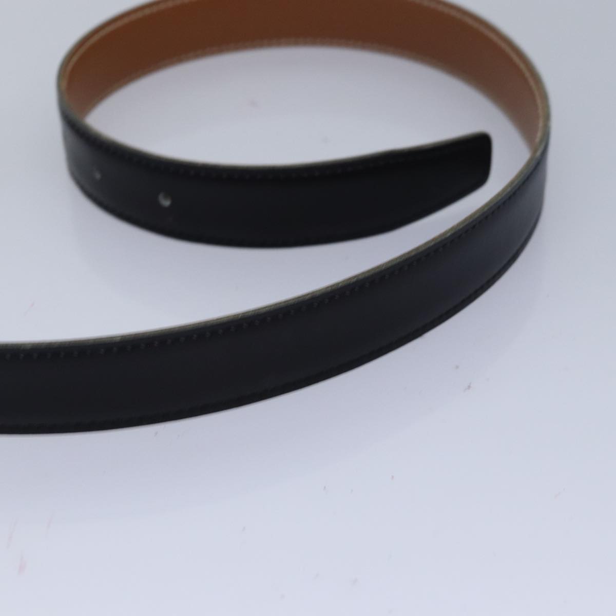 HERMES Constance Belt Leather 31.1"" Black Auth 81360