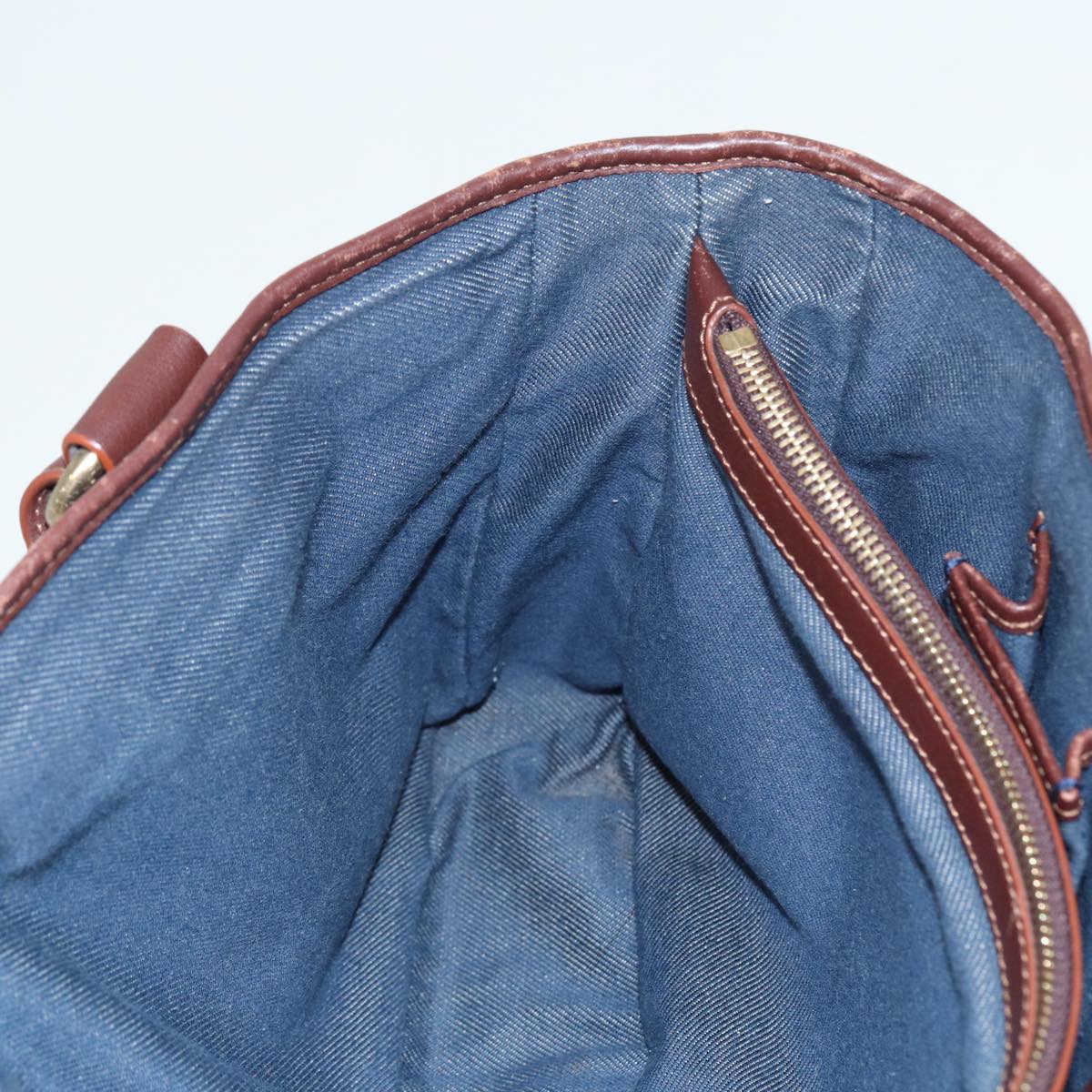 CELINE Macadam Canvas Hand Bag Blue Auth 81368