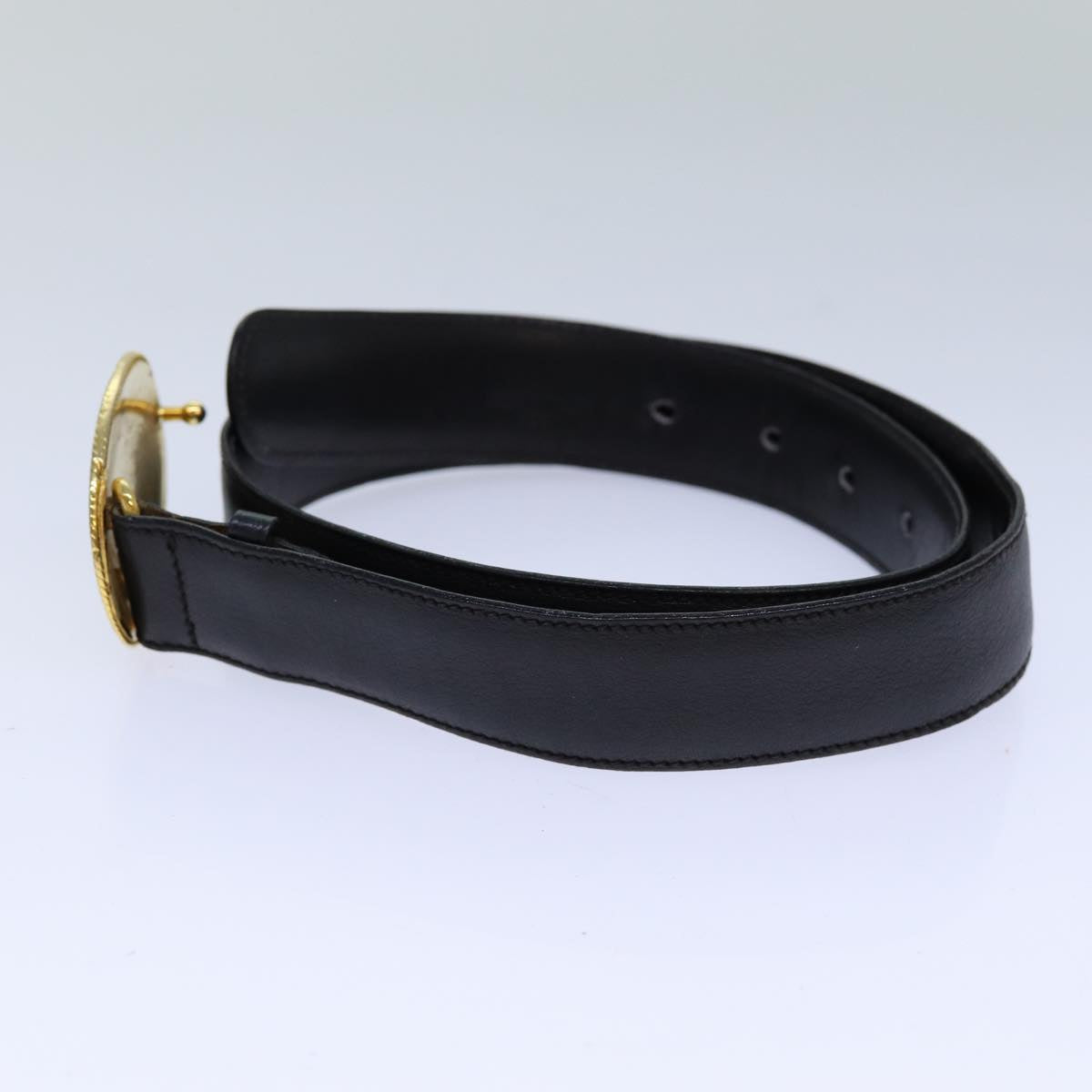 CELINE Belt 65 Leather 29.9"" Black Auth 81375