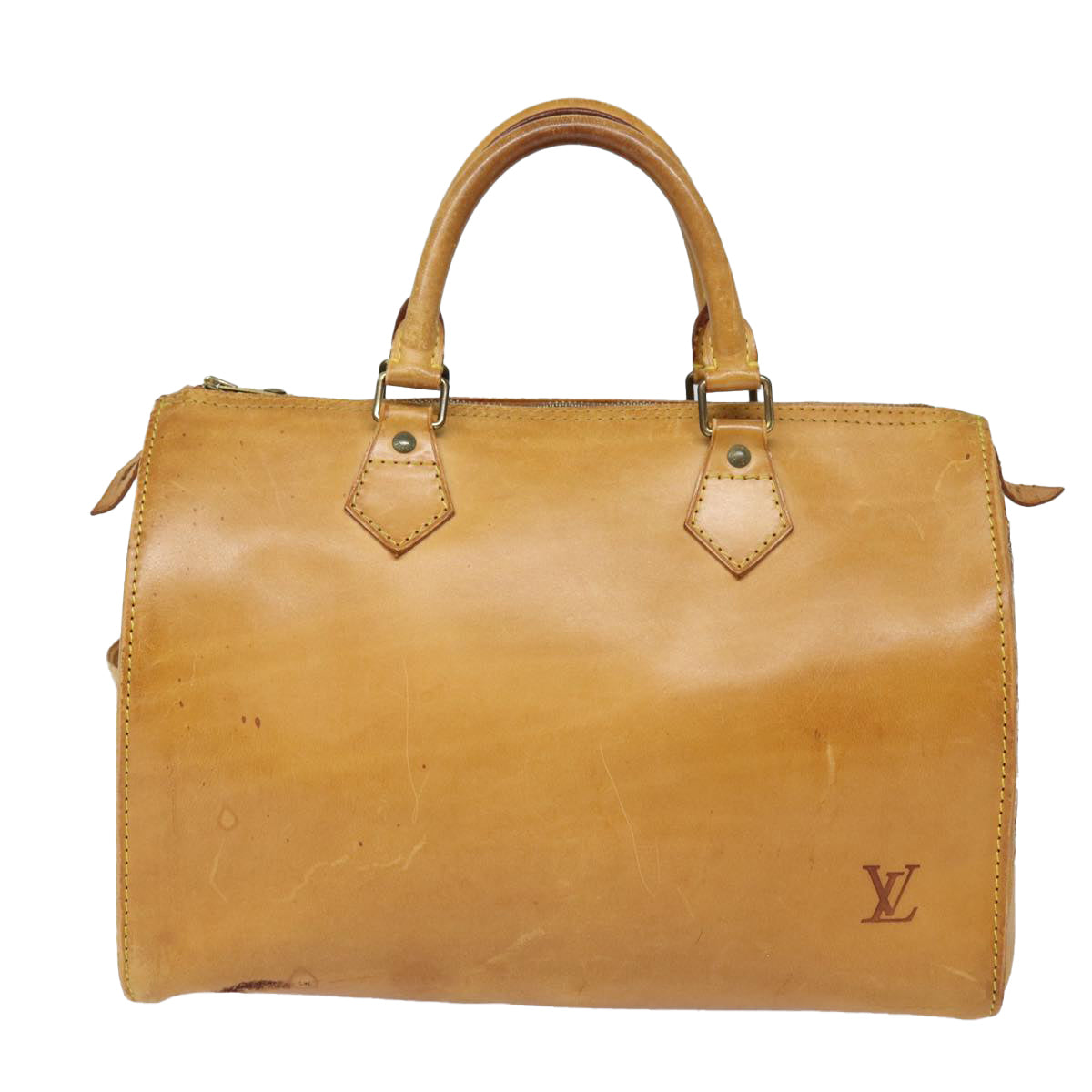 LOUIS VUITTON Nomad leather Speedy 30 Hand Bag Beige M85392 LV Auth 81391