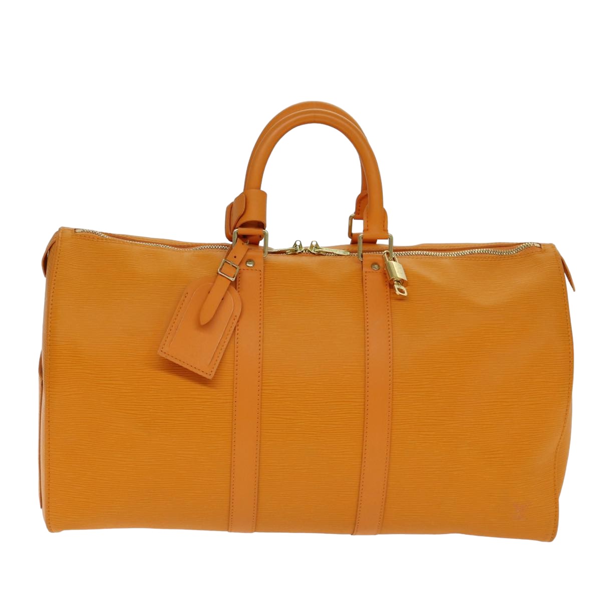 LOUIS VUITTON Epi Keepall 45 Boston Bag Orange Mandarin M5906H LV Auth 81396A