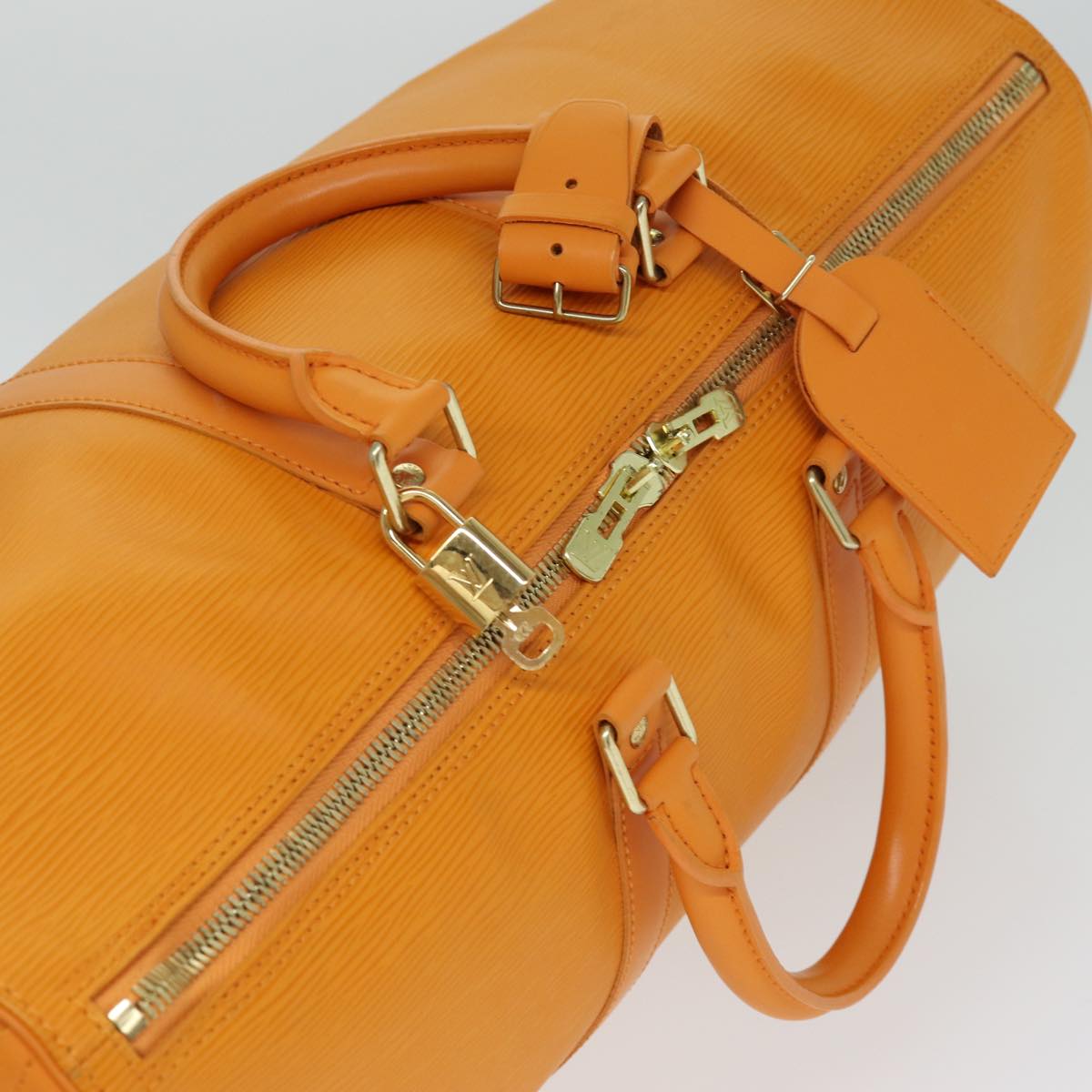 LOUIS VUITTON Epi Keepall 45 Boston Bag Orange Mandarin M5906H LV Auth 81396A