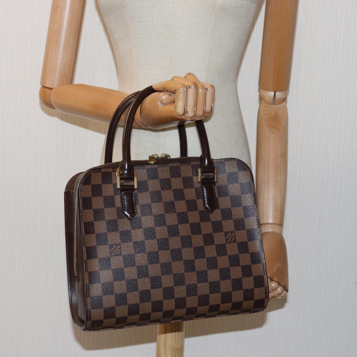 LOUIS VUITTON Damier Ebene Triana Hand Bag N51155 LV Auth 81399