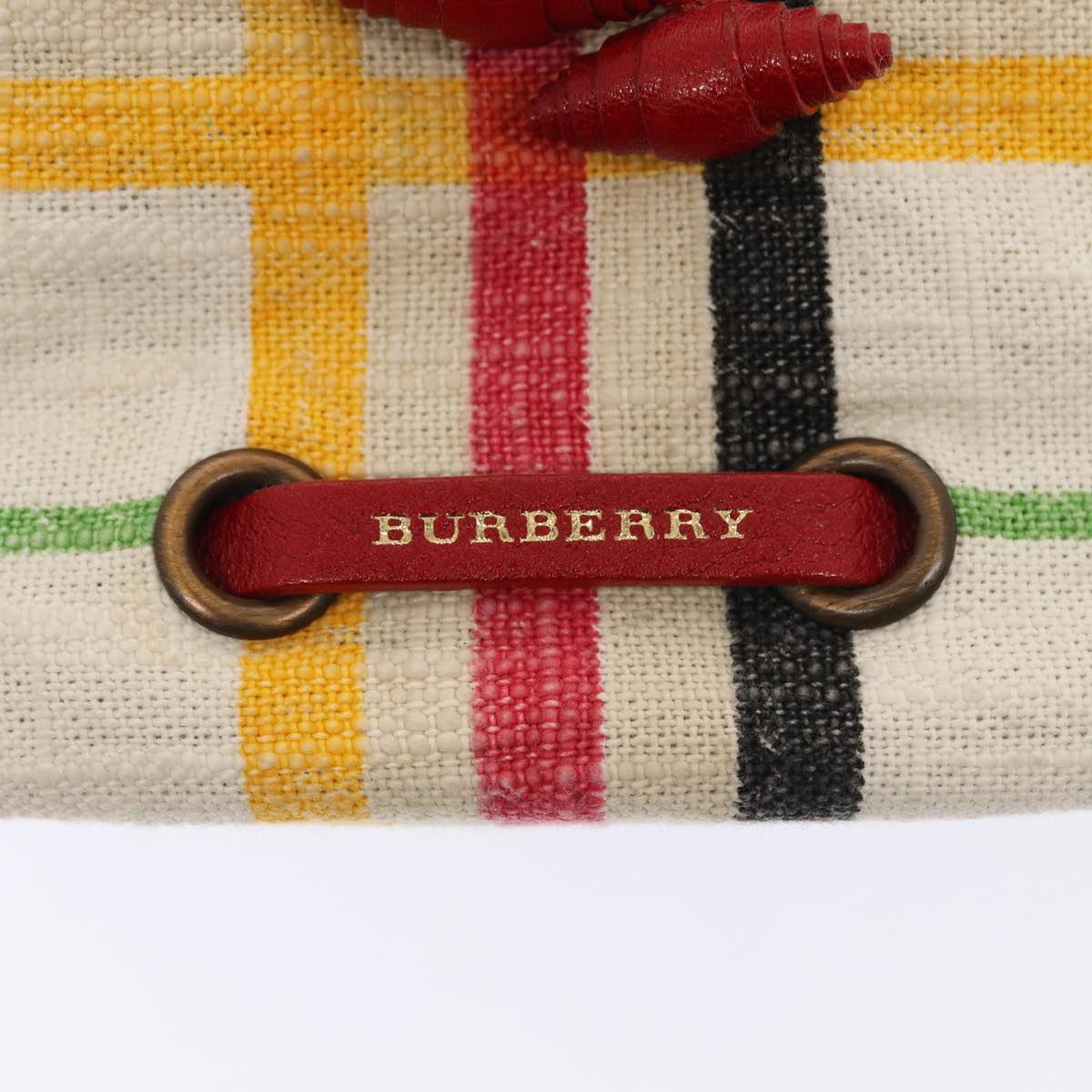 BURBERRY Nova Check Purse Pouch Canvas White Auth 81448