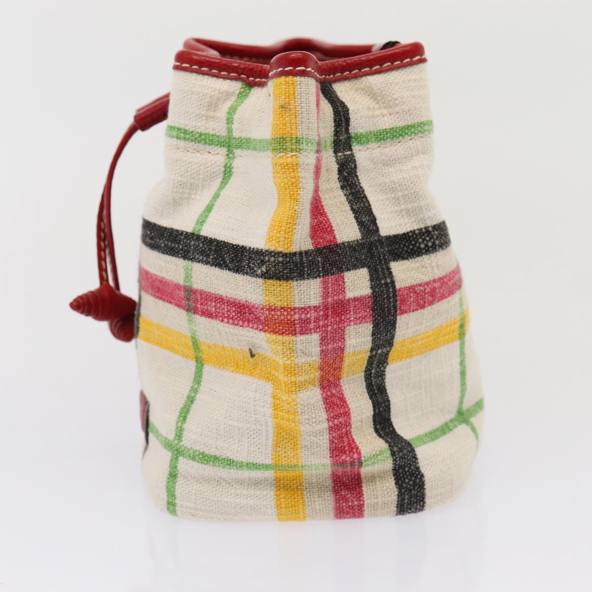 BURBERRY Nova Check Purse Pouch Canvas White Auth 81448