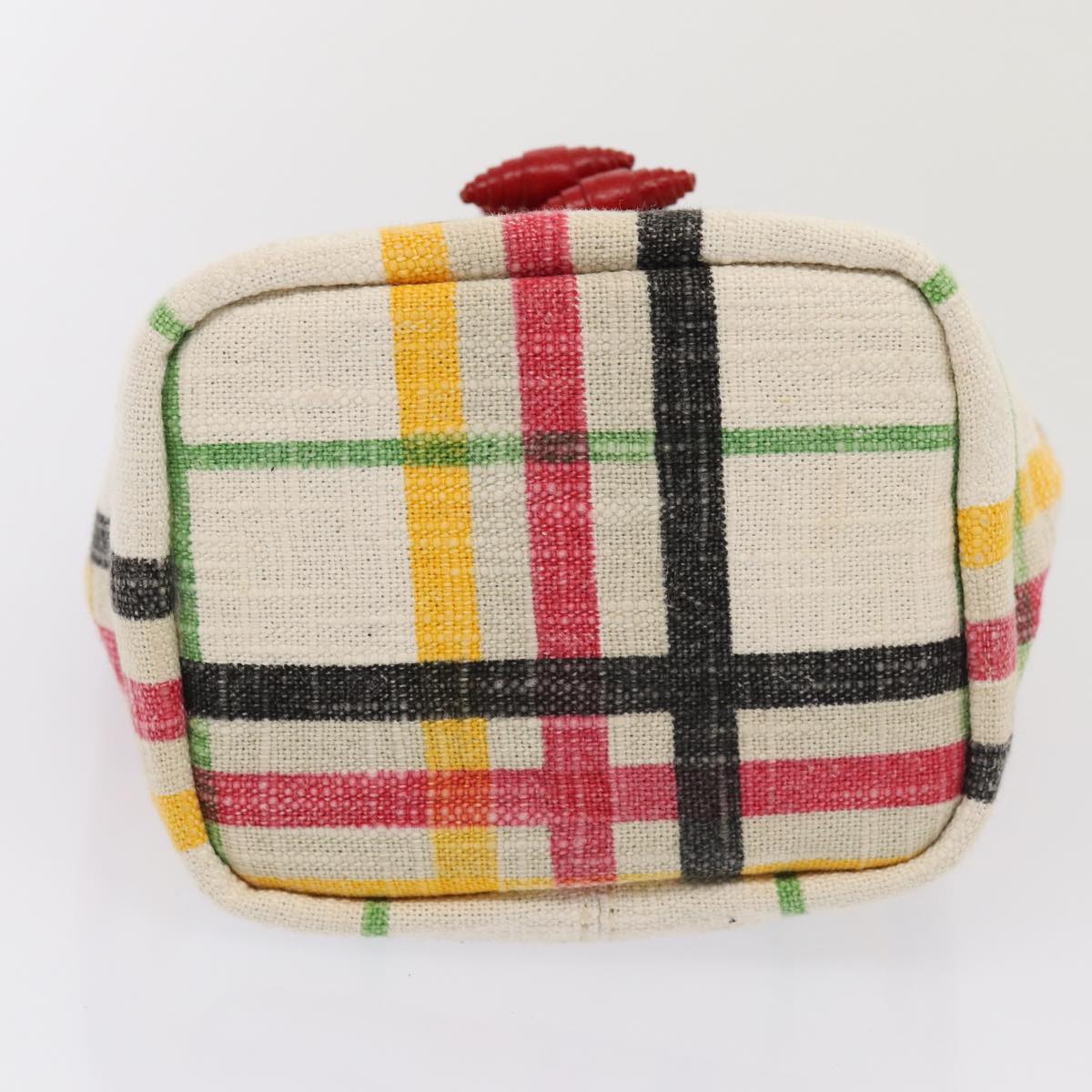 BURBERRY Nova Check Purse Pouch Canvas White Auth 81448