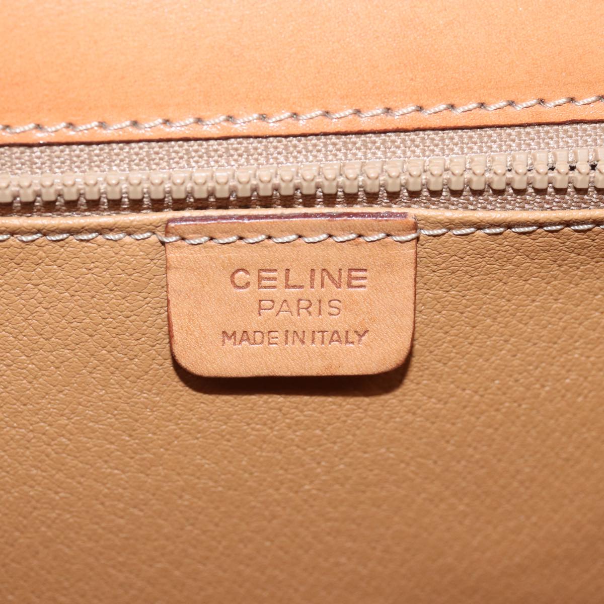 CELINE Macadam Canvas Hand Bag 2way Beige Auth 81450