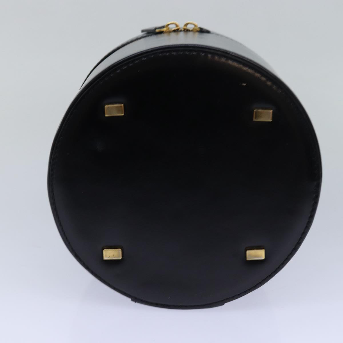 CELINE Vanity Cosmetic Pouch Leather Black Auth 81452