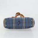 Burberrys Nova Check Tote Bag PVC Leather Blue Auth 81458-9